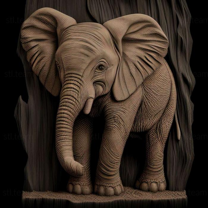3D model Motti baby elephant famous animal (STL)